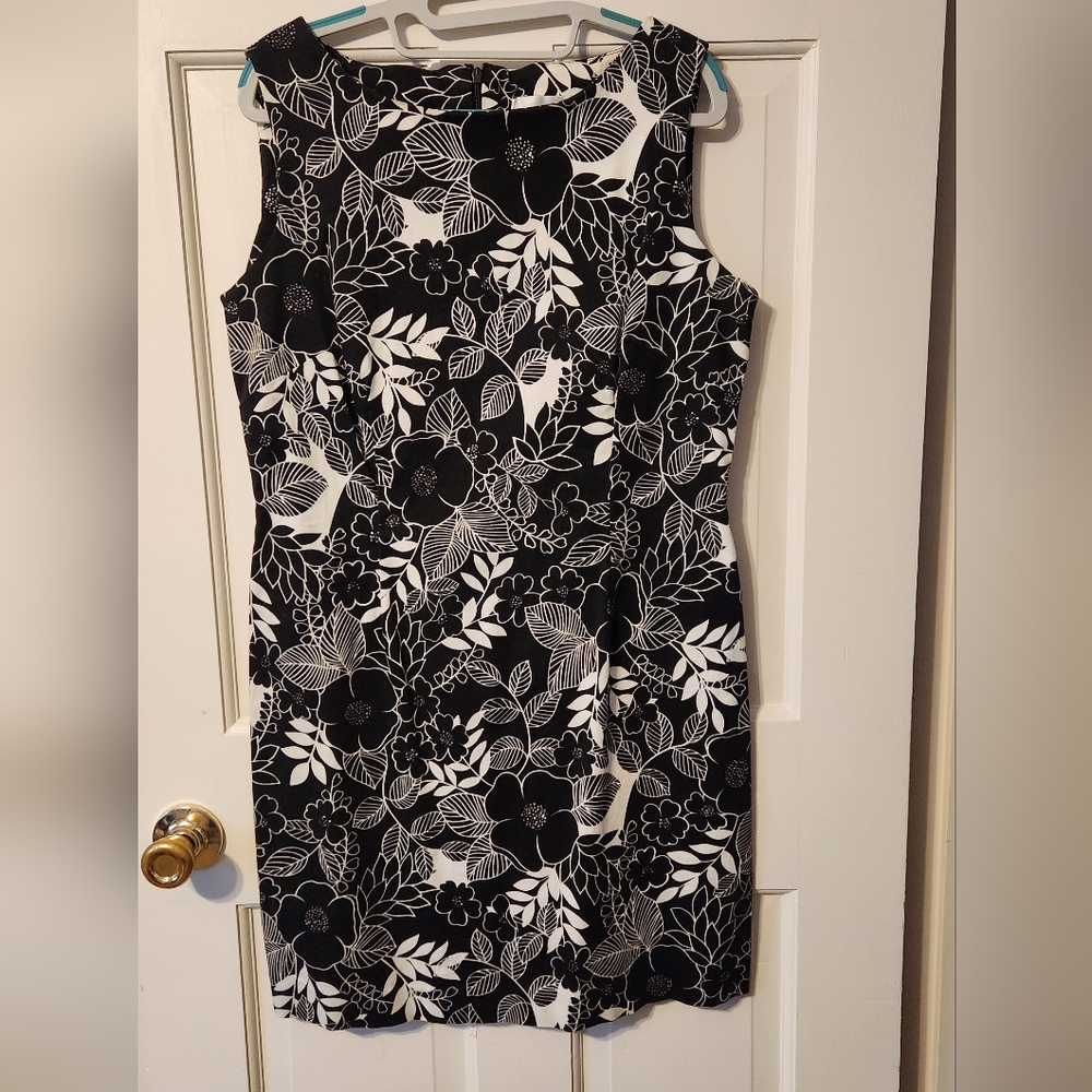 Elegant Black and White Floral Dress
